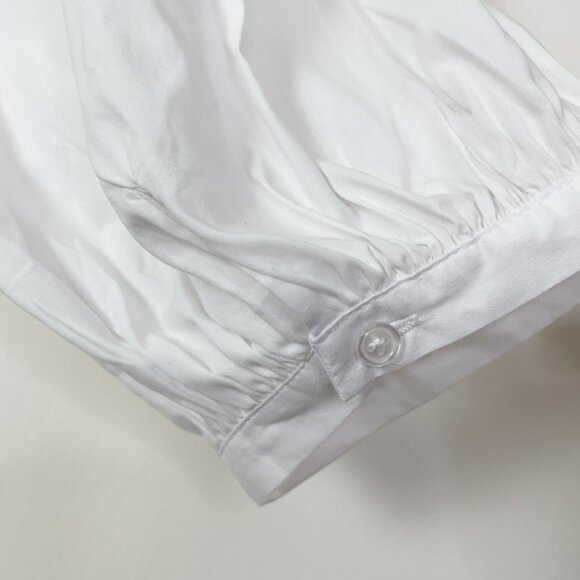 Madewell Tie-Waist Button-Front Midi Dress‎ in Poplin White Size Small NWT - Picture 12 of 14